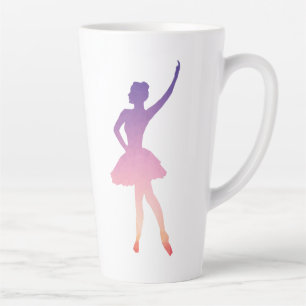 Dancing ballerina in modern geometric design latte mug