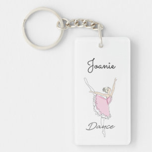 Dancing Ballerina in Pink Key Ring
