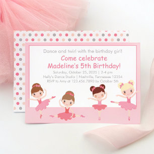 Dancing Ballerinas Birthday Invitation