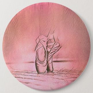 Dancing Ballet Shoes Pink Ballerina 6 Cm Round Badge