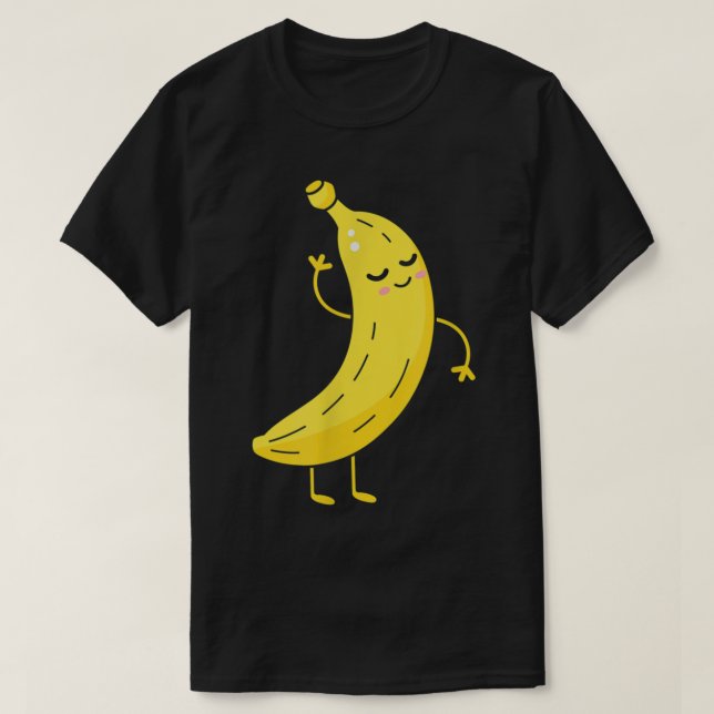 Dancing Banana Funny Cartoon Design T-Shirt (Design Front)