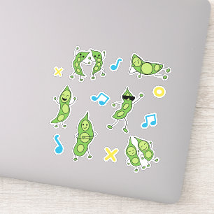 "Dancing Beans" Funny Edamame Sticker Sheet