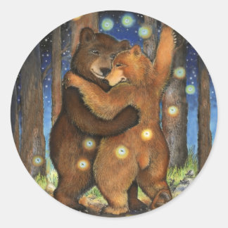 Dancing Bear Classic Round Sticker