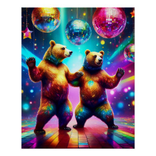 Dancing Bears At The Disco Poster