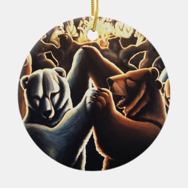 Dancing Bears Ornament Party Animal Keepsake Bear  (Front)