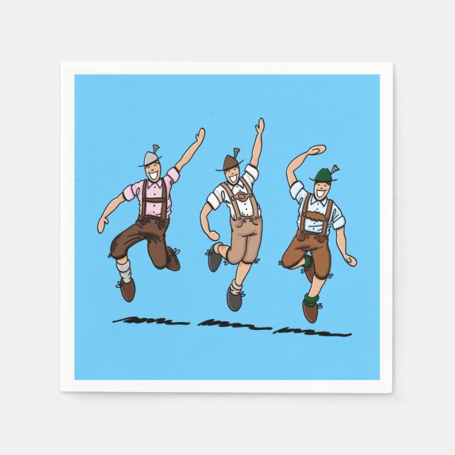 Dancing BEER FESTIVAL Lederhosen Men Napkin (Front)