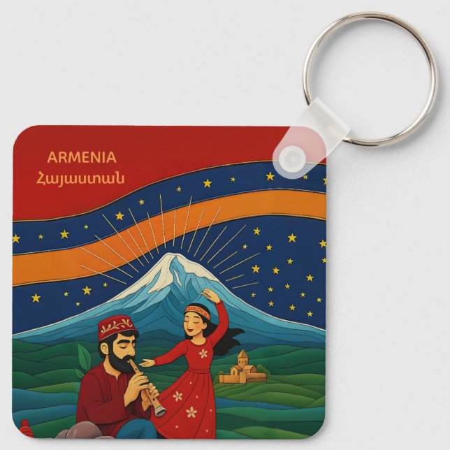 Dancing beneath Mount Ararat Keychain (Back)