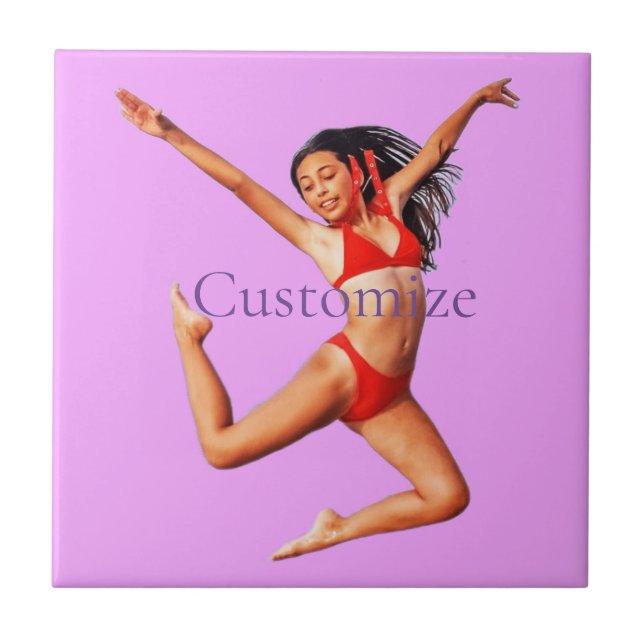 Dancing Bikini Model Thunder_Cove Ceramic Tile (Front)
