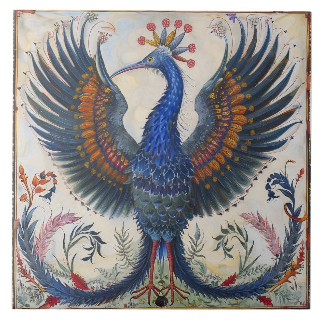Dancing Bird of Paradise Ceramic Tile (Front)