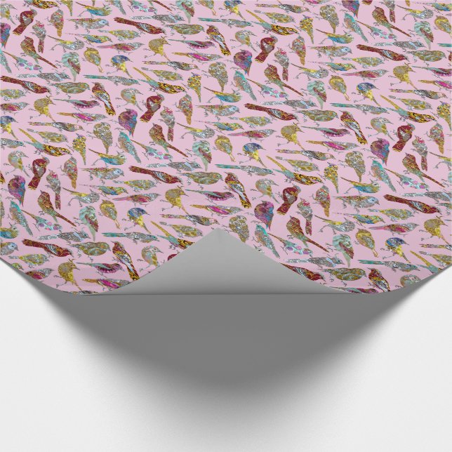 Dancing Birds Glossy 30" x 6' Wrapping Paper (Corner)