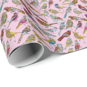 Dancing Birds Glossy Wrapping Paper