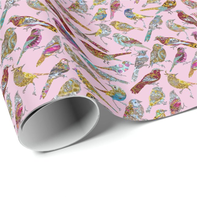 Dancing Birds Glossy Wrapping Paper (Roll Corner)