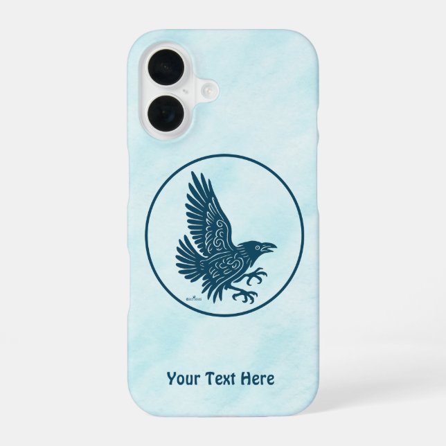 Dancing Blue Raven iPhone 16 Case (Back)