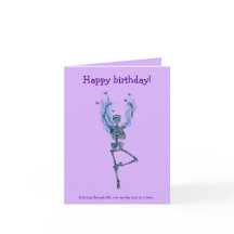 Dancing Blue Skeleton Humourous Happy Birthday