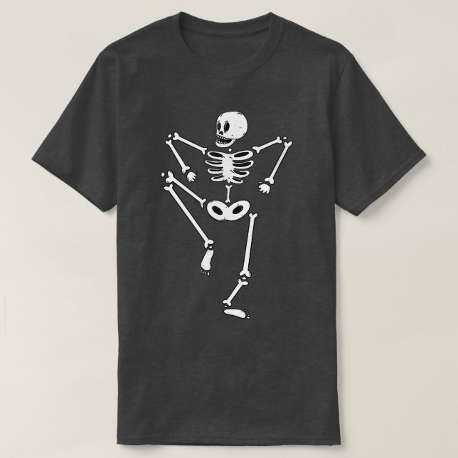 Dancing Bones Dancing Skeleton Old School Cartoon  T-Shirt (Design Front)