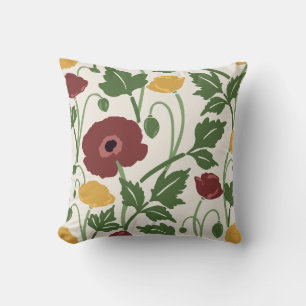Dancing Botanicals Deep Burgundy Harvest Gold Cushion