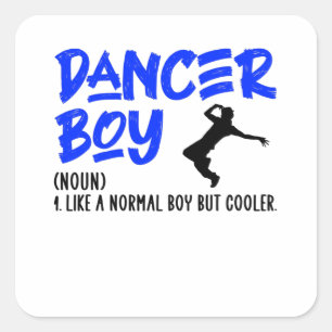 Dancing boy square sticker