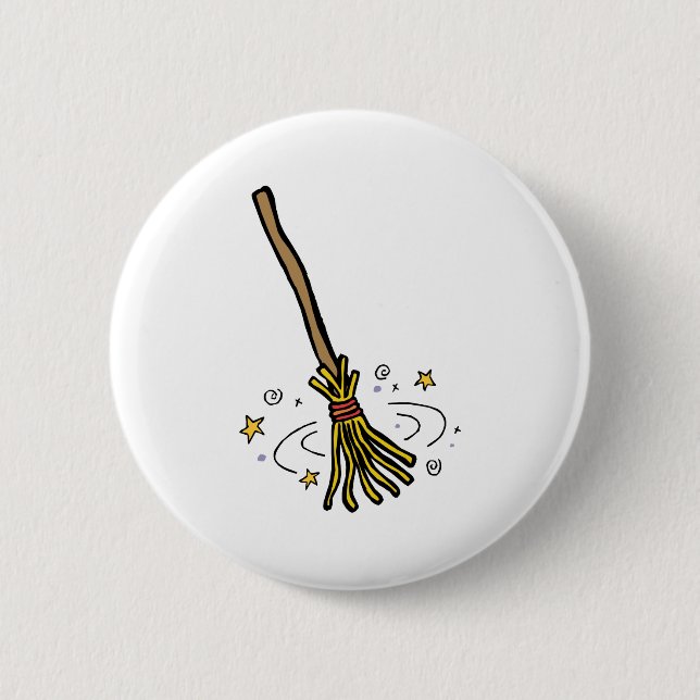 Dancing Broom 6 Cm Round Badge (Front)