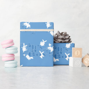 Dancing Bunnies It's a Boy! Blue Wrapping Paper