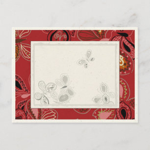 Dancing Butterfly in Red Postcard