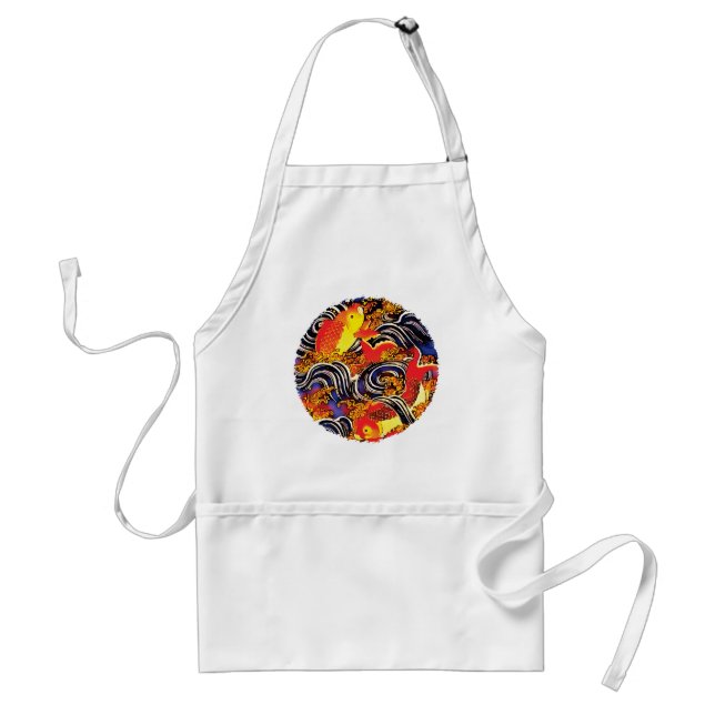 Dancing Carps in Wave   Standard Apron (Front)