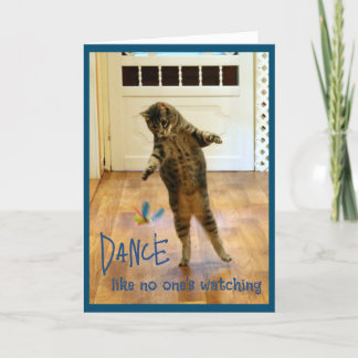 Dancing Cat Birthday Thank You Card