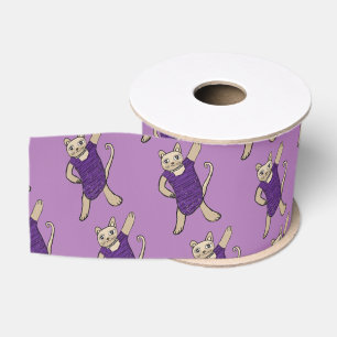 Dancing cat grosgrain ribbon