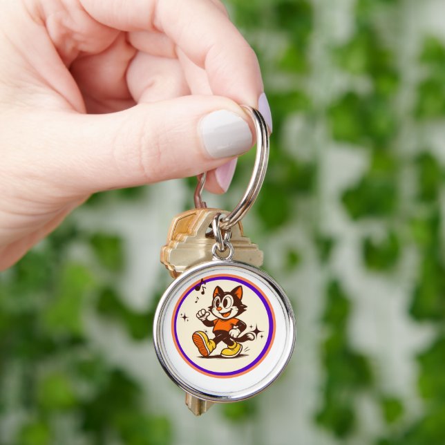 Dancing Cat Key Ring (Hand)