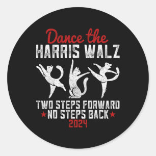 Dancing Cat Lady Kamala Classic Round Sticker
