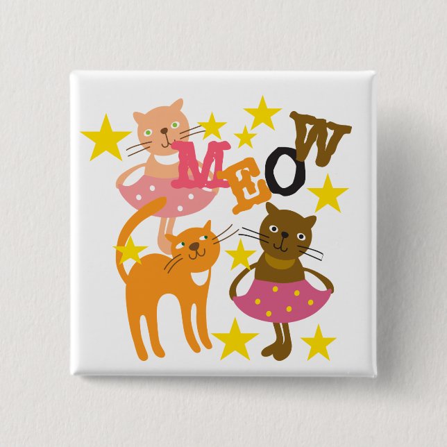 Dancing Cats 15 Cm Square Badge (Front)