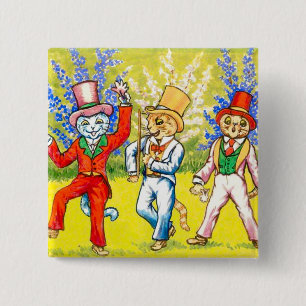 Dancing Cats 15 Cm Square Badge