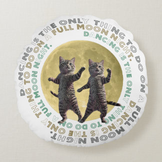 dancing cats-1 round cushion