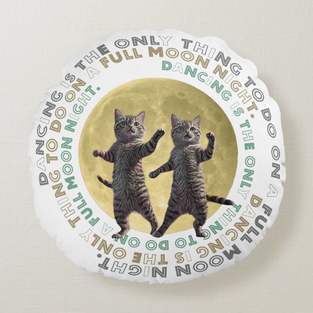 dancing cats-1 round cushion (Front)