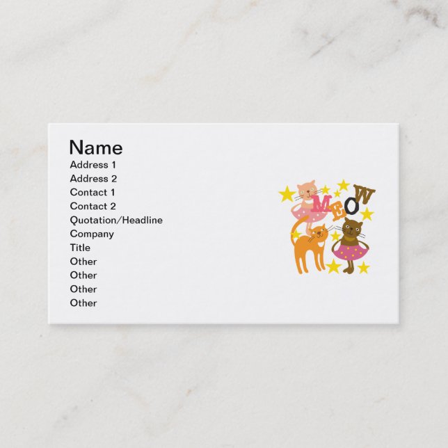 Dancing Cats Business Card (Front)