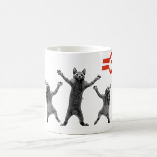 dancing cats equals three nc coffee mug