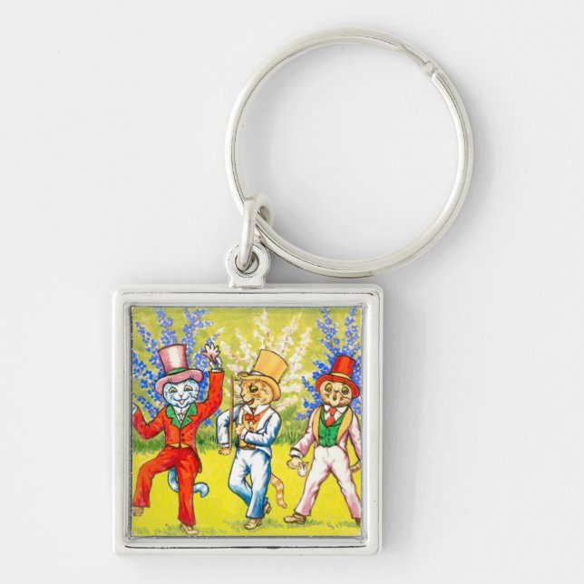 Dancing Cats Key Ring (Front)