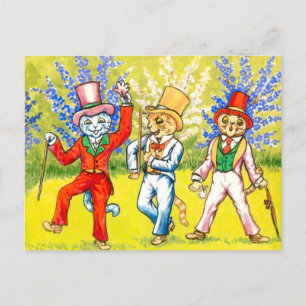 Dancing Cats Postcard