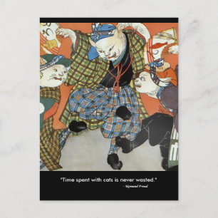 Dancing Cats Postcard