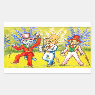 Dancing Cats Rectangular Sticker