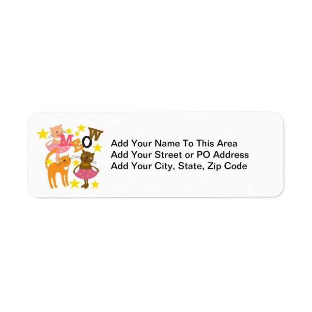 Dancing Cats Return Address Label (Front)