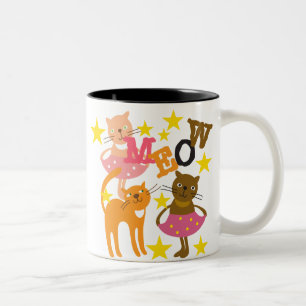 Dancing Cats Two-Tone Coffee Mug