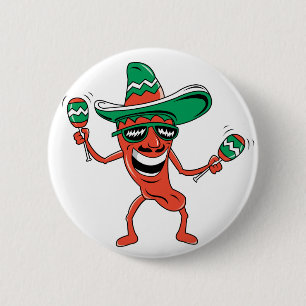 Dancing Chilli Pepper 6 Cm Round Badge