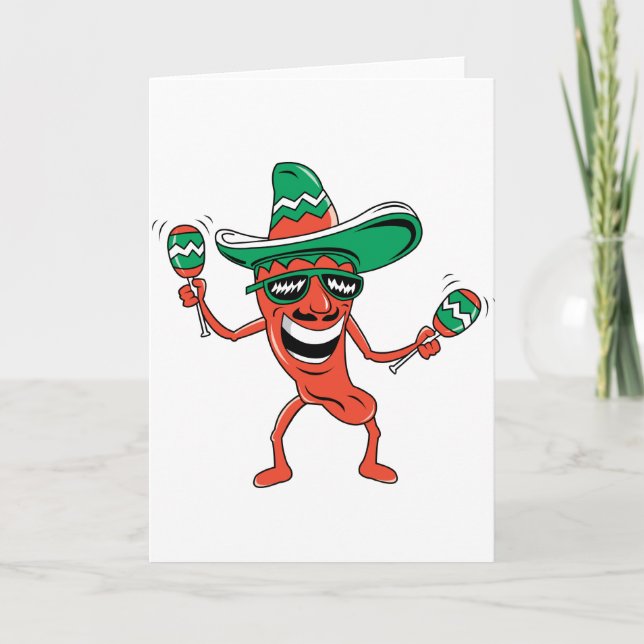 Dancing Chilli Pepper Card (Front)