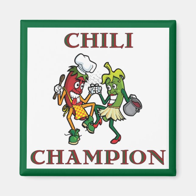 Dancing Chilli Peppers  Chilli Champion Magnet (Front)