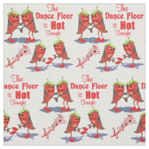 Dancing Chilli Peppers Dance Floor Hot Tonight Fabric