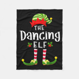 Dancing Christmas Elf Matching Pajama X-mas Party  Fleece Blanket