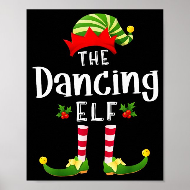 Dancing Christmas Elf Matching Pajama X-mas Party  Poster (Front)