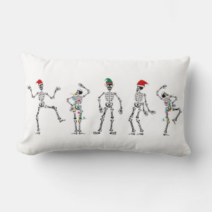 Dancing Christmas Skeletons Lumbar Cushion