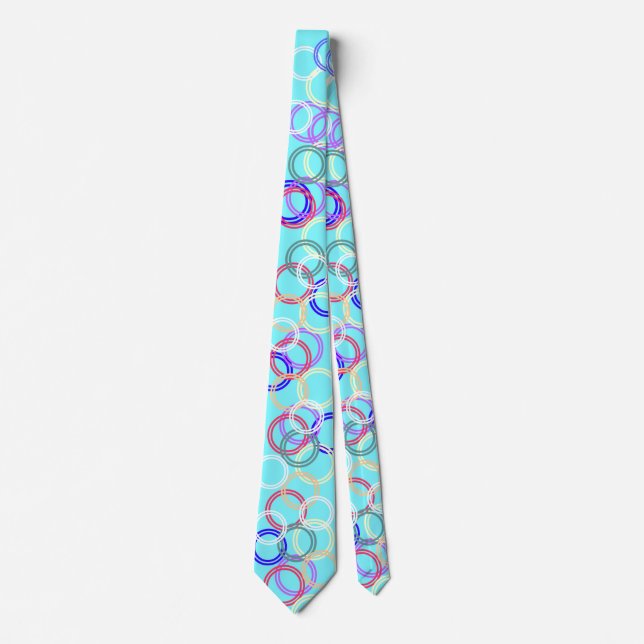 dancing circles in electric blue tie (Front)