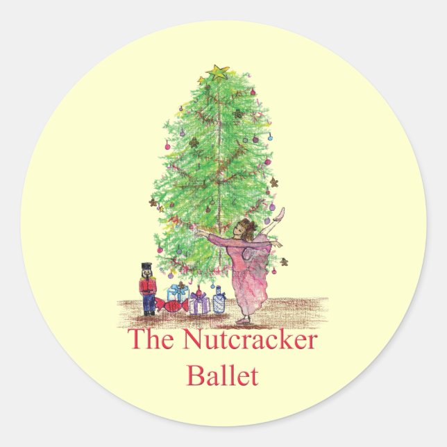 Dancing Clara Nutcracker tees & Gifts Classic Round Sticker (Front)